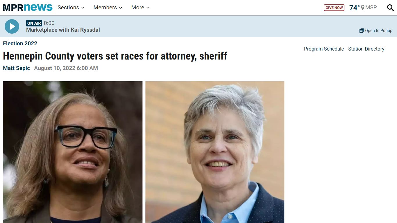 Hennepin County voters set races for attorney, sheriff